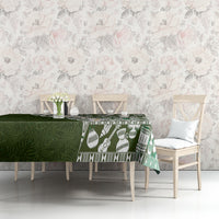 Hawaii Plumeria Tribal Vintage Tablecloth Special Green