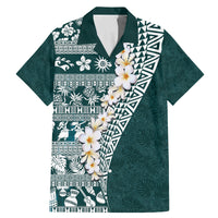 Hawaii Plumeria Tribal Vintage Family Matching Mermaid Dress and Hawaiian Shirt Special Turquoise