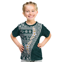Hawaii Plumeria Tribal Vintage Kid T Shirt Special Turquoise