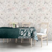 Hawaii Plumeria Tribal Vintage Tablecloth Special Turquoise