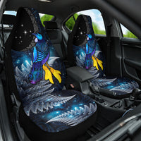 New Zealand Tui Bird Matariki Car Seat Cover Galaxy Fern With Maori Pattern
