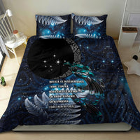 New Zealand Tui Bird Bedding Set Matariki Poetry Pattern Galaxy Style