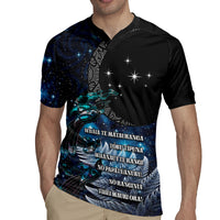 New Zealand Tui Bird Rugby Jersey Matariki Poetry Pattern Galaxy Style