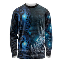 New Zealand Matariki Long Sleeve Shirt The Tribal Maori Face and Silver Fern