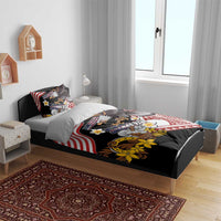 United States and American Samoa Together Bedding Set Bald Eagle and Polynesian Traditional Culture with Plumeria LT03 - Polynesian Pride