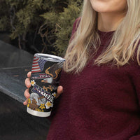 United States and American Samoa Together Tumbler Cup Bald Eagle and Polynesian Traditional Culture with Plumeria LT03 - Polynesian Pride