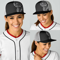 Hawaiian Traditional Tattoos Baseball Net Cap Kakau Tribal Tropical Plants Motif Black Color LT03 - Polynesian Pride