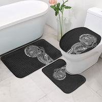 Hawaiian Traditional Tattoos Bathroom Set Kakau Tribal Tropical Plant Motif Black Color LT03 - Polynesian Pride