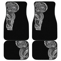 Hawaiian Traditional Tattoos Car Mats Kakau Tribal Tropical Plant Motif Black Color LT03 - Polynesian Pride