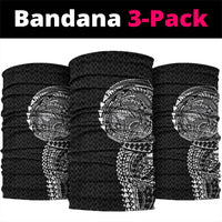 Hawaiian Traditional Tattoos Neck Gaiter Kakau Tribal Tropical Plant Motif Black Color LT03 package One Size: 25*50cm Black - Polynesian Pride