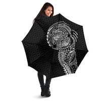 Hawaiian Traditional Tattoos Umbrella Kakau Tribal Tropical Plant Motif Black Color LT03 - Polynesian Pride