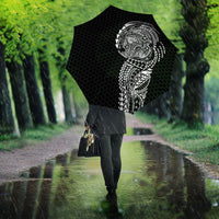 Hawaiian Traditional Tattoos Umbrella Kakau Tribal Tropical Plant Motif Black Color LT03 - Polynesian Pride
