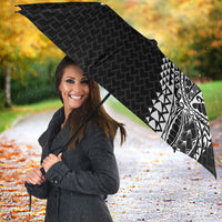 Hawaiian Traditional Tattoos Umbrella Kakau Tribal Tropical Plant Motif Black Color LT03 - Polynesian Pride