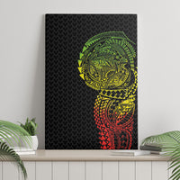 Hawaiian Traditional Tattoos Canvas Wall Art Kakau Tribal Tropical Plant Motif Kanaka Maoli Flag Color Inspired LT03 - Polynesian Pride