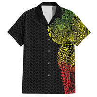 Hawaiian Traditional Tattoos Hawaiian Shirt Kakau Tribal Tropical Plant Motif Kanaka Maoli Flag Color Inspired LT03 Multicolor - Polynesian Pride