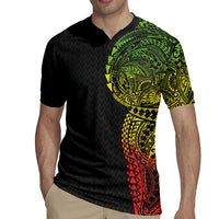 Hawaiian Traditional Tattoos Rugby Jersey Kakau Tribal Tropical Plant Motif Kanaka Maoli Flag Color Inspired LT03 - Polynesian Pride