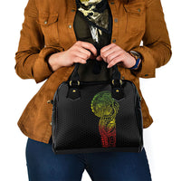 Hawaiian Traditional Tattoos Shoulder Handbag Kakau Tribal Tropical Plant Motif Kanaka Maoli Flag Color Inspired LT03 - Polynesian Pride