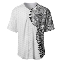Hawaiian Traditional Tattoos Baseball Jersey Kakau Tribal Tropical Plant Motif White Color LT03 White - Polynesian Pride