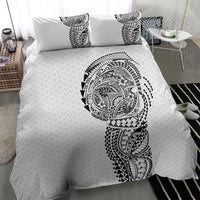 Hawaiian Traditional Tattoos Bedding Set Kakau Tribal Tropical Plant Motif White Color LT03 - Polynesian Pride