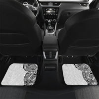 Hawaiian Traditional Tattoos Car Mats Kakau Tribal Tropical Plant Motif White Color LT03 Set 2pcs - Back White - Polynesian Pride