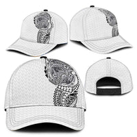 Hawaiian Traditional Tattoos Classic Cap Kakau Tribal Tropical Plants Motif White Color LT03 - Polynesian Pride