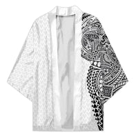Hawaiian Traditional Tattoos Kimono Kakau Tribal Tropical Plant Motif White Color LT03 Unisex White - Polynesian Pride