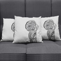 Hawaiian Traditional Tattoos Pillow Cover Kakau Tribal Tropical Plant Motif White Color LT03 - Polynesian Pride