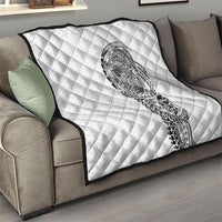 Hawaiian Traditional Tattoos Quilt Kakau Tribal Tropical Plant Motif White Color LT03 - Polynesian Pride