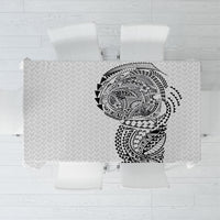 Hawaiian Traditional Tattoos Tablecloth Kakau Tribal Tropical Plant Motif White Color LT03 White - Polynesian Pride