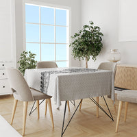 Hawaiian Traditional Tattoos Tablecloth Kakau Tribal Tropical Plant Motif White Color LT03 - Polynesian Pride