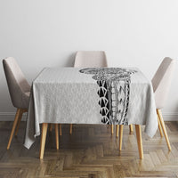 Hawaiian Traditional Tattoos Tablecloth Kakau Tribal Tropical Plant Motif White Color LT03 - Polynesian Pride