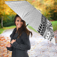 Hawaiian Traditional Tattoos Umbrella Kakau Tribal Tropical Plant Motif White Color LT03 - Polynesian Pride