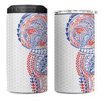 Hawaiian Traditional Tattoos 4 in 1 Can Cooler Tumbler Kakau Tribal Tropical Plant Motif Hawaii Flag Color Inspired LT03 One Size: 16 oz Multicolor - Polynesian Pride