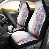 Hawaiian Traditional Tattoos Car Seat Cover Kakau Tribal Tropical Plant Motif Hawaii Flag Color Inspired LT03 - Polynesian Pride