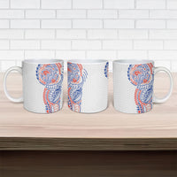 Hawaiian Traditional Tattoos Ceramic Mug Kakau Tribal Tropical Plant Motif Hawaii Flag Color Inspired LT03 - Polynesian Pride