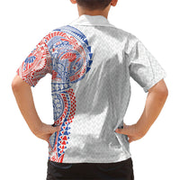 Hawaiian Traditional Tattoos Family Matching Puletasi and Hawaiian Shirt Kakau Tribal Tropical Plant Motif Hawaii Flag Color Inspired LT03 - Polynesian Pride