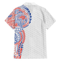 Hawaiian Traditional Tattoos Family Matching Puletasi and Hawaiian Shirt Kakau Tribal Tropical Plant Motif Hawaii Flag Color Inspired LT03 - Polynesian Pride