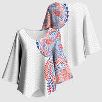 Hawaiian Traditional Tattoos Kimono Sleeve Blouse Kakau Tribal Tropical Plant Motif Hawaii Flag Color Inspired LT03 - Polynesian Pride