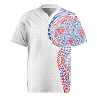 Hawaiian Traditional Tattoos Rugby Jersey Kakau Tribal Tropical Plant Motif Hawaii Flag Color Inspired LT03 Multicolor - Polynesian Pride