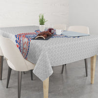 Hawaiian Traditional Tattoos Tablecloth Kakau Tribal Tropical Plant Motif Hawaii Flag Color Inspired LT03 - Polynesian Pride