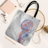 Hawaiian Traditional Tattoos Tote Bag Kakau Tribal Tropical Plant Motif Hawaii Flag Color Inspired
