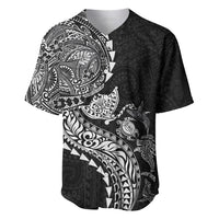 Hawaiian Kakau Tribal Sea Animals Tattoos Baseball Jersey Black Color