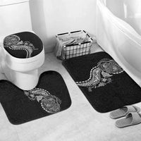 Hawaiian Kakau Tribal Sea Animals Tattoos Bathroom Set Black Color
