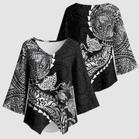 Hawaiian Kakau Tribal Sea Animals Tattoos Kimono Sleeve Blouse Black Color LT03 - Polynesian Pride