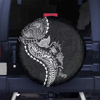 Hawaiian Kakau Tribal Sea Animals Tattoos Spare Tire Cover Black Color LT03 No hole Black - Polynesian Pride