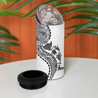 Hawaiian Kakau Tribal Sea Animals Tattoos 4 in 1 Can Cooler Tumbler White Color LT03 - Polynesian Pride