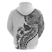 Hawaiian Kakau Tribal Sea Animals Tattoos Hoodie White Color LT03 - Polynesian Pride