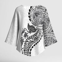 Hawaiian Kakau Tribal Sea Animals Tattoos Kimono Sleeve Blouse White Color LT03 - Polynesian Pride