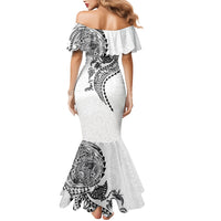 Hawaiian Kakau Tribal Sea Animals Tattoos Mermaid Dress White Color LT03 - Polynesian Pride
