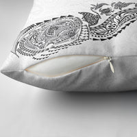 Hawaiian Kakau Tribal Sea Animals Tattoos Pillow Cover White Color